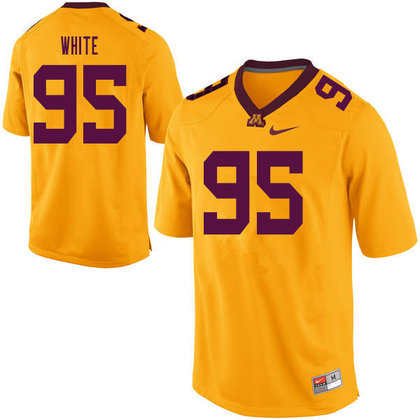 Men #95 Victor White Minnesota Golden Gophers College Football Jerseys Sale-Yellow - Click Image to Close